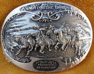 Vintage Frederic Remington Western Cowboys & Indians Belt Buckle