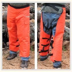 Chain Saw Safety Wrap Chaps,40 Leg,Orange,40 to 48 Waist,Free