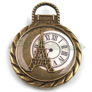 6x Antique Bronze Charms Tower Clock Pendants Jewellery Making