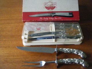 Carvel Hall Steak Knives + Carving Knife and Fork Set, by Briddell