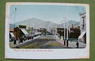 Puente de Piedra del Centro de Lima,Peru. Undivided Back Era (1901