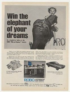 1970 Robo Automatic Car Wash Win Elephant Javelin SST Contest Print Ad