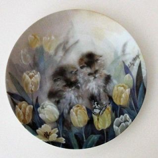 Bradford Collector Plate, Lily Chang Springtime Oasis,Persian Kitten