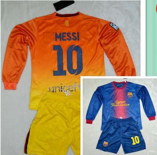 NEW 2012 2013 NO.10 MESSI BARCELONA football kit 3 14 years