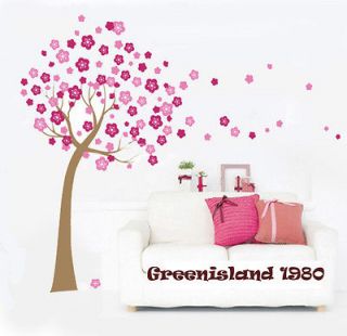 Giant Pink Cherry Blossom Flowers Tree Wall Stickers Art Mural Nursery