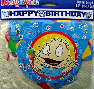 RUGRATS HAPPY BIRTHDAY BANNER ~ Nickelodeon Party Supplies ~ vintage
