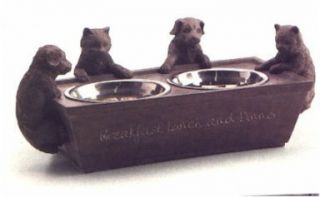 Small Dog or Cat Resin Feeding Station by Henfeathers