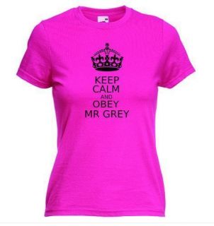 Calm and Obey Mr Grey Womes Fit T Shirt 50, Shades of Grey Christian