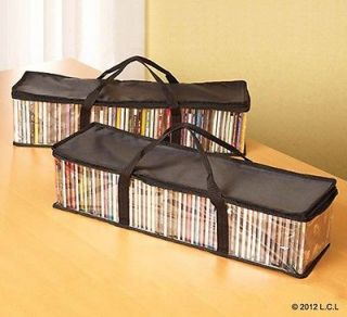 Set of 2 CD Portable Storage Cases IN STOCK Organize 100 CDs Clear