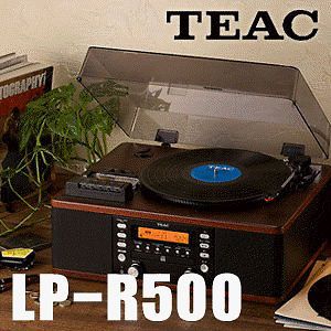 New TEAC LP R500 Turntable CD Recorder Radio Audio   Walnut