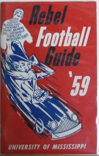 VINTAGE 1959 OLE MISS REBEL FOOTBALL MEDIA GUIDE