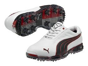 Puma Super Cell Fusion Ice Golf Shoes 2012 White/Black/Fiery Red #3694