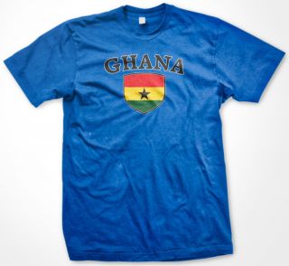 Ghana Country Flag Shield Mens T Shirt Football Pride