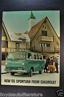 1965 Chevrolet Sportvan Trucks Sales Brochure Folder Nice Original 65