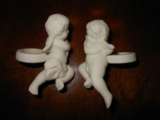 PARTYLITE Cherubs/Angels Candle Followers P0190 Christmas Candle Rings