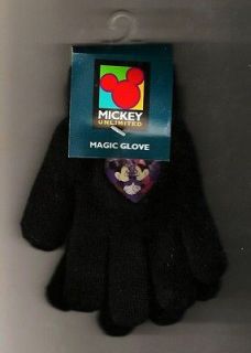 Mickey Minnie Mouse Magic Lenticular Card Black Childrens Gloves