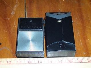 Eight Transistor Radio, Clean In Leather Case Black & Chrome