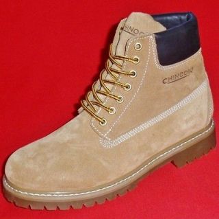 NEW Mens CHINOOK WORKER Tan/Black Leather/Suede Work Ankle Boots size