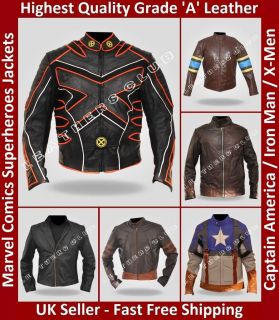 Mens SUPERHERO Film Hollywood Celebrity Motorcycle Vintage Leather