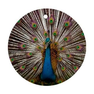 Indian Peacock Round Porcelain Christmas Ornament