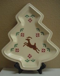 Newly listed 1 Pfaltzgraff NORDIC CHRISTMAS reindeer TREE shaped PLATE
