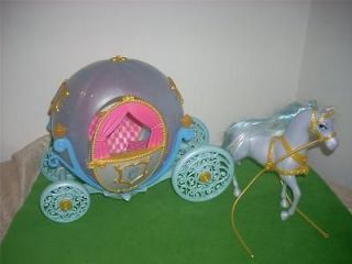 Barbie Cinderella Horse & Carriage Doll Size Pumpkin Mattel HTF
