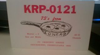 citizens band CB radio QSL postcard skillet comic Conrad 1970s