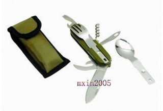 Sporting Outdoor Army Style Camping Mult Tool Fork Spoon Knife Blade