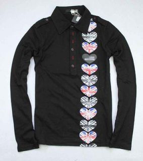 Moschino Mens flower button infront casual T shirt size M XL black