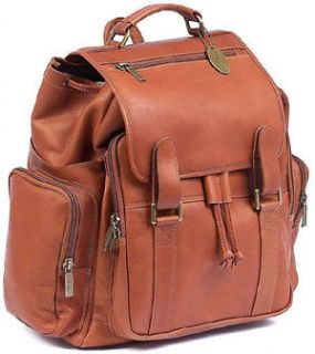 Claire Chase Large Jumbo Leather Computer Laptop Business Backpack in