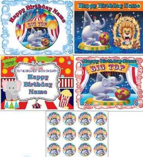 EDIBLE CAKE IMAGE CARNIVAL CIRCUS PARTY ICING SHEET TOPPER OR CUPCAKES