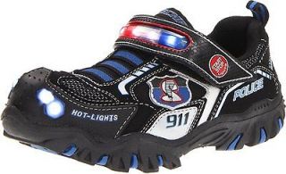 Skechers Hot Lights* Damager Police II Sport Sneakers Boys Black/Royal