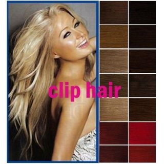 CLIP IN REMY REAL HUMAN HAIR EXTENSIONS DIY Full Head 15 18 20 22