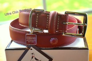 New COACH RED LEATHER LOGO CHARM MEDALLION DOG COLLAR XS L Extra Small