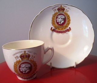 King George VI Coronation Cup and Saucer by Minton