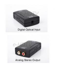 Digital Optical to Stereo Analog RCA Audio Converter Adapter for HDTV