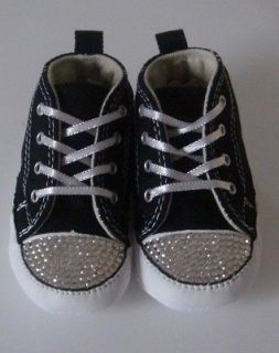 Black Baby Converse Featuring Clear Swarovski Crystals Toddler/kids/a