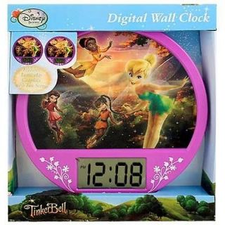 DISNEY TINKERBELL LENTICULAR DIGITAL LCD WALL CLOCK