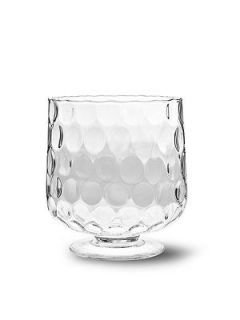 Clear Glass Small Circle Optic Hurricane Candle Holder / Vase