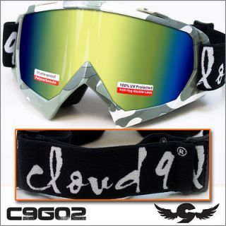 Winter Snow Goggles Ski Boarding Cloud 9 Dual Lens 4 Styles Mens