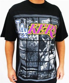 Club Urban Lakers T Shirt Black Hip hop mens clothing tattoo gangster