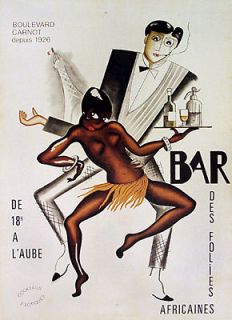 BAKER Poster Print Bar African American jazz black by Paul Colin repro