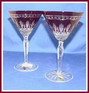 Waterford Crystal Clarendon Ruby Red Martinis/New in Box/Set of 2