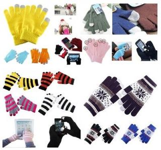 1Pair Unisex Magic Smart Touch Screen Soft Winter Warm Gloves 20Colors