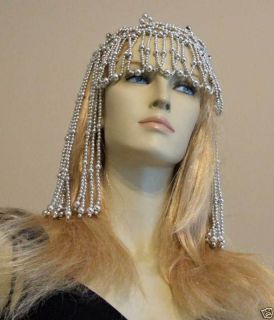Cleopatra Silver Bead Head Piece Orleans Mardi Gras