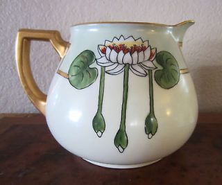 Antique Art Nouveau,Water Lily Bavaria Cider 3 pc Pitcher Set,Vase