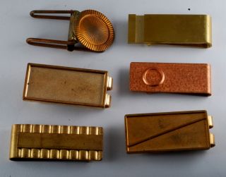 Rare Vintage & Antique Collectible Brass & Gold Plated Money Clips NOS