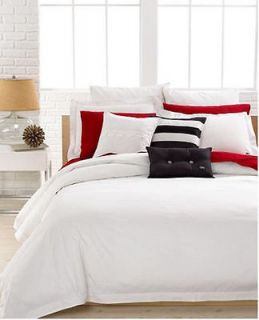 LACOSTE   Brushed Twill White Full/Queen Comforter Set