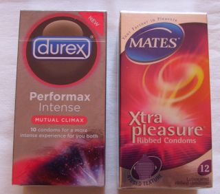 INTENSE X10 PLUS MATES XTRA Pleasure Ribbed Condoms X12 BOXED