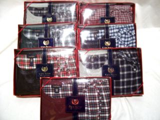 MENS CLUB ROOM GIFT BOXED PAJAMAS FLANNEL PANTS S M L XL RED BLUE